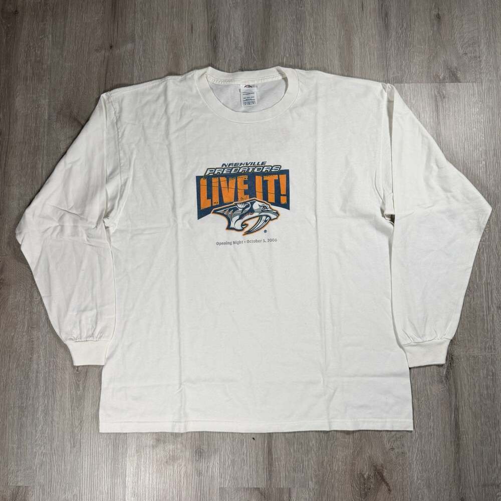 Vintage 2006 Nashville Predators Opening Night Long Sleeve T-Shirt XL NHL